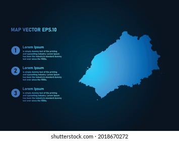St Helena map, infographic style , on dark background with Map World. Wire frame 3D mesh , map 3D,