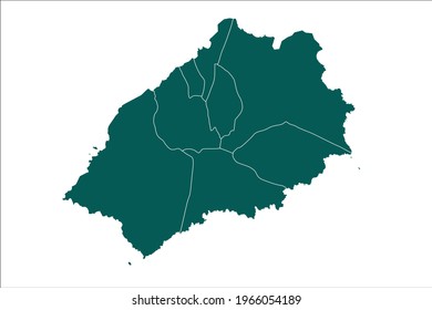 St Helena map Olive green Color on White Backgound