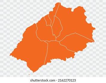St Helena map orange Color on White Background grafik eps10