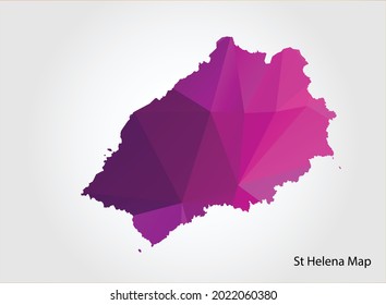 St Helena Map pink Color on white background polygonal