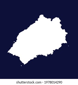 St Helena map vector. white color on blue background.