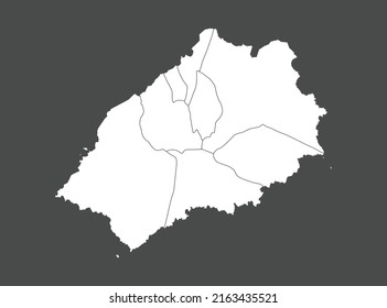 St Helena map vector, white color, Isolated on gray background