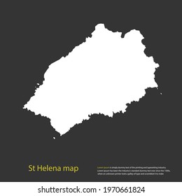 St Helena map white color High Detailed on dark background. Abstract design vector illustration eps 10