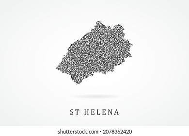 St Helena Map - World map vector template with Black grid on white background  for education, infographic, design, website, banner - Vector illustration eps 10