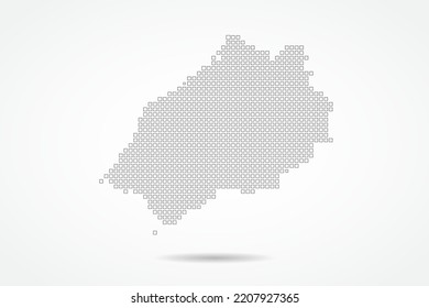 St Helena Map - World map vector template with square pixel thin black and outline sketch style isolated on white background for education, infographic, design - Vector illustration eps 10
