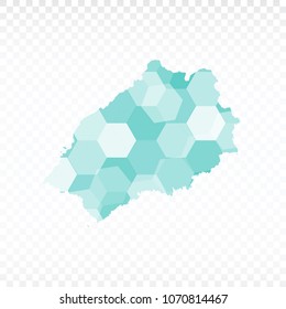 St Helena map-Polygonal map is made of colorful hexagons using the gradient method. On a plain background. Vector illustration eps 10.