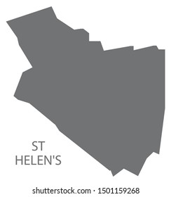 St Helens grey ward map of Chesterfield district in East Midlands England UK
