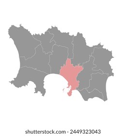 St Helier parishes map, administrative division of Jersey. Vector illustration.