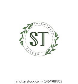 ST Initial beauty floral logo template