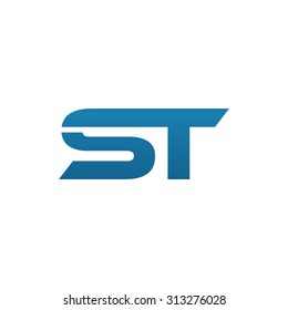 ST initial company blue swoosh logo