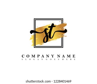 ST Initial handwriting logo concept