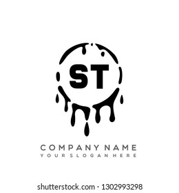 ST Initial Handwriting logo template vector