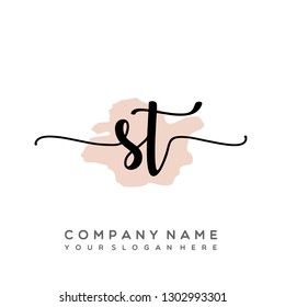 ST Initial Handwriting logo template vector