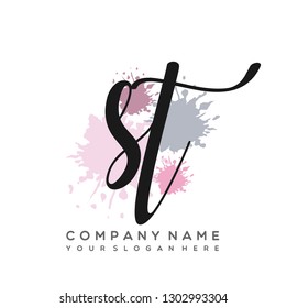 ST Initial Handwriting logo template vector
