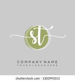 ST Initial Handwriting logo template vector