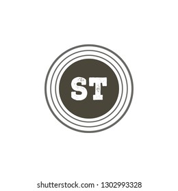 ST Initial Handwriting logo template vector