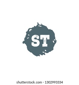 ST Initial Handwriting logo template vector