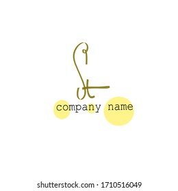 St Initial handwriting logo vector