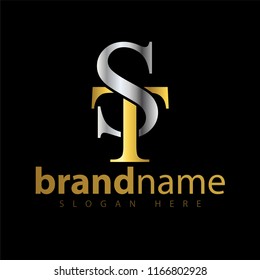 ST Initial letter logo vector