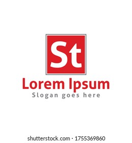 Diseño de logotipo de letras iniciales y texto ST