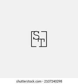 ST initial logo in line concept in high quality professional design that will be best for companies