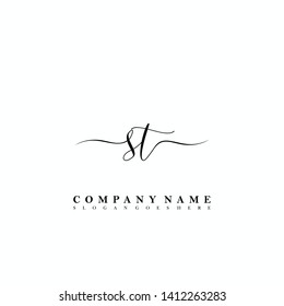 ST Initial luxury handwriting logo vector