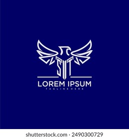 ST initial monogram for business logo with eagle image