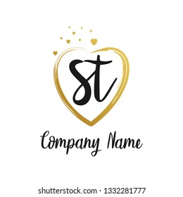 ST initial signature logo. handwriting logo template vector,