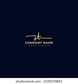 St Initial signature logo vector design