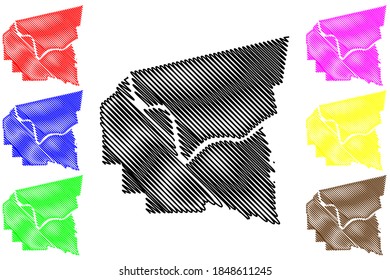 St. James County, Louisiana (U.S. county, United States of America, USA, U.S., US) map vector illustration, scribble sketch Saint James Parish map