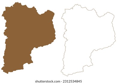 St. Johann im Pongau district (Republic of Austria or Österreich, Salzburg state) map vector illustration, scribble sketch Bezirk St. Johann im Pongau map