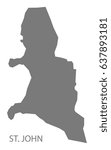 St. John Dominica map grey illustration silhouette