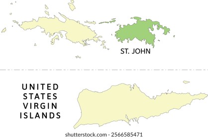 St. John location on United States Virgin Islands state map