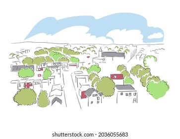 Dibujo vectorial de St. John's Newfoundland y Labrador Canada ilustraciones de la ciudad arte de la línea de color colorido estilo acuático