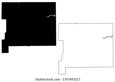 Condado de St. Joseph, Indiana (condado de los EE.UU., Estados Unidos de América, EE.UU., EE.UU.) mapa de ilustración vectorial, dibujo de garabatos mapa de St. Joe