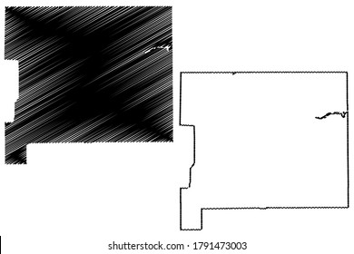 Condado de St. Joseph, Indiana (condado de los EE.UU., Estados Unidos de América, EE.UU., EE.UU.) mapa de ilustración vectorial, dibujo de garabatos mapa de St. Joe