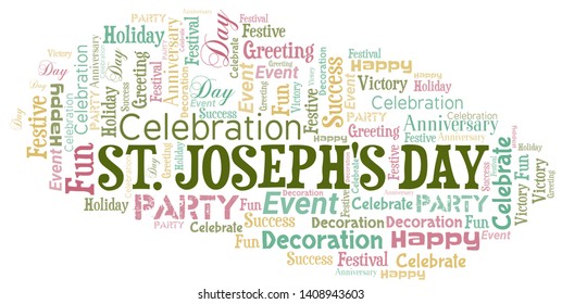 St. Joseph's Day Word Cloud. Wordcloud Made With Text.