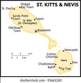 St. Kitts and Nevis Country Map