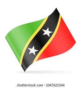 St. Kitts and Nevis Flag Vector Waving Icon - Illustration