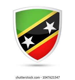 St. Kitts and Nevis Flag Vector Shield Icon - Illustration