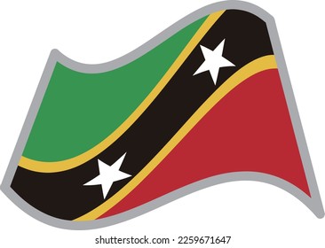 St kitts and nevis fluttering national flag illustration vector material