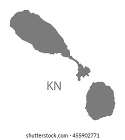 St Kitts And Nevis Map Grey