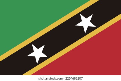 St kitts and nevis national flag  vector Illustration material