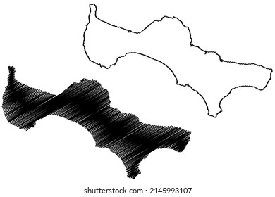 St. Lawrence Island (United States Of America, North America, Alaska, US, USA, Bering Sea) Map Vector Illustration, Scribble Sketch St. Lawrence Map