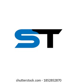 ST letter icon design on WHITE background. Creative letter ST/S T logo design. ST initials Logo design