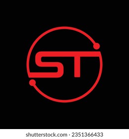 ST letter initial Circular Logo Design Unique Trendy Modern