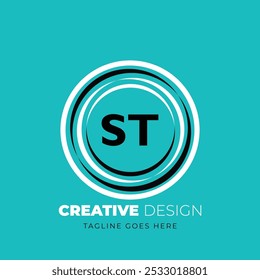 Projeto criativo do logotipo da letra ST. ST design exclusivo. Ilustração vetorial