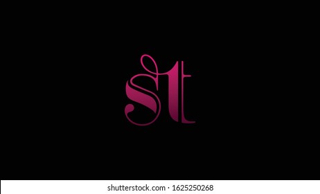 
ST Letter logo curvy design template Vector