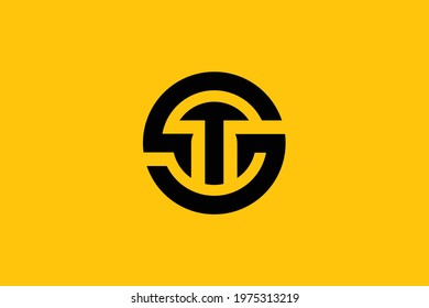 ST letter logo design on luxury background. TS monogram initials, letter logo concept. ST icon design. TS elegant and Professional black color letter icon design on background.