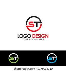 ST Letter Logo Design Template EPS File